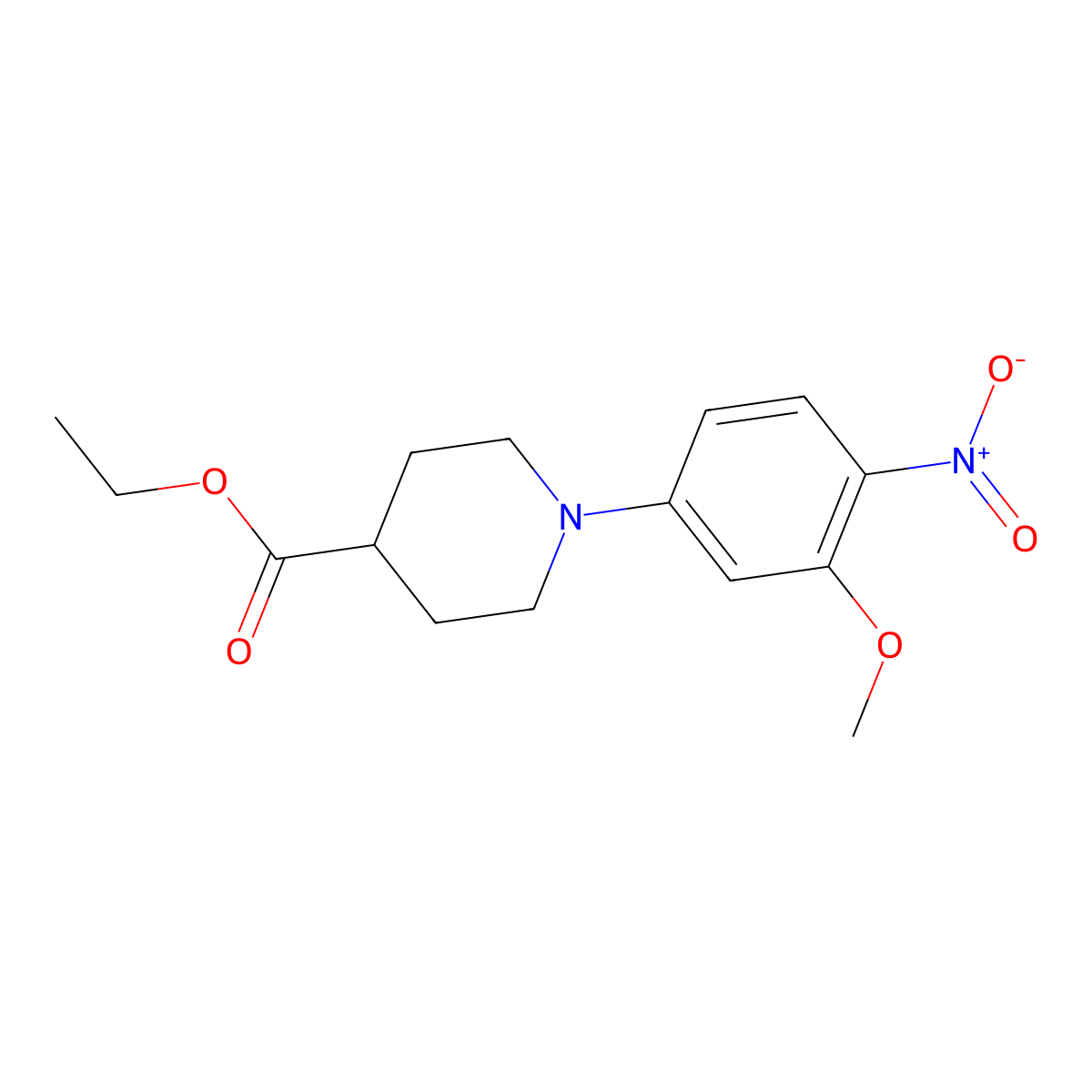 Ethyl 1-(3-methoxy-4-nitrophenyl)piperidine-4-carboxylate molecular structure, CAS 1017782-81-8