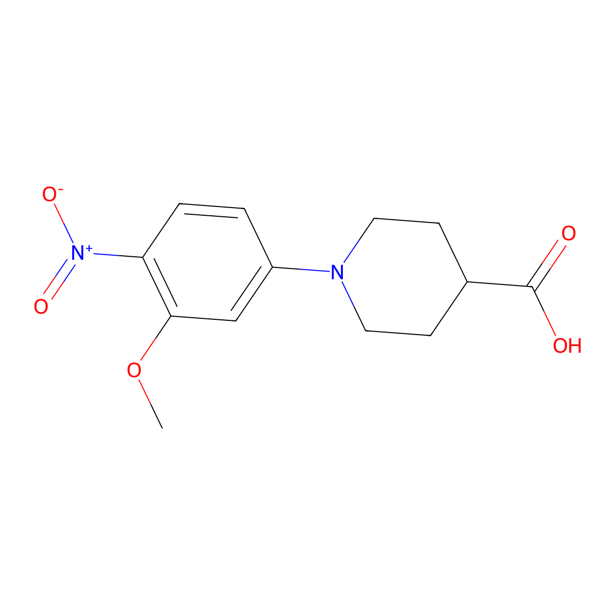 1-(3-Methoxy-4-nitrophenyl)piperidine-4-carboxylic acid molecular structure, CAS 1017782-83-0