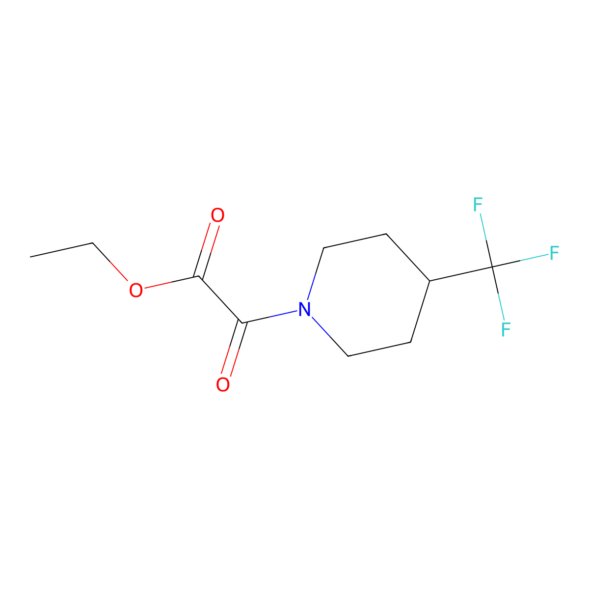 Ethyl 2-oxo-2-(4-(trifluoromethyl)piperidin-1-yl)acetate molecular structure, CAS 1017782-87-4