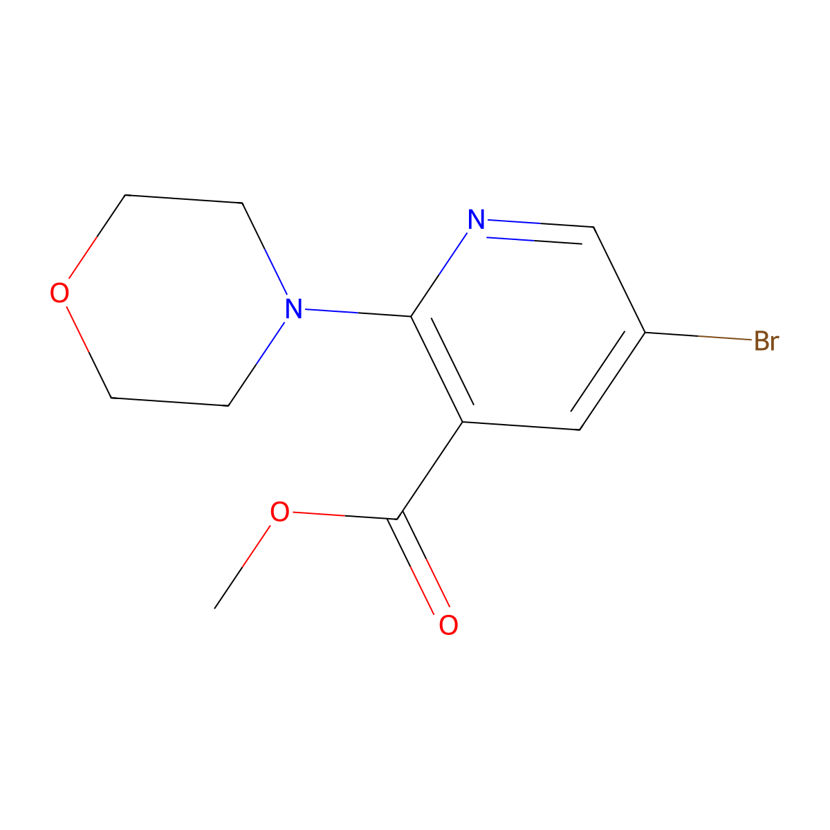 Methyl 5-bromo-2-morpholinonicotinate molecular structure, CAS 1017782-99-8