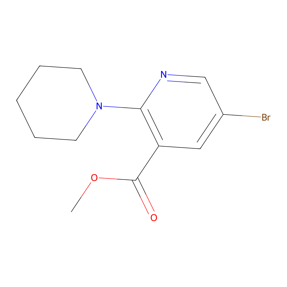 Methyl 5-bromo-2-piperidinonicotinate molecular structure, CAS 1017783-01-5