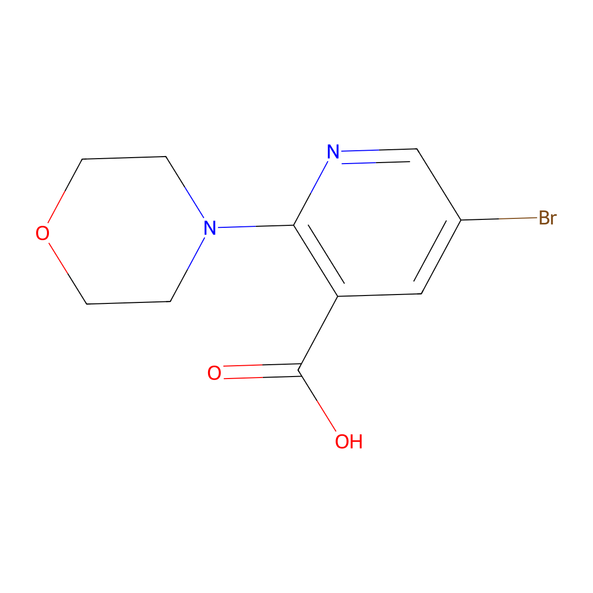 5-Bromo-2-morpholinonicotinic acid molecular structure, CAS 1017783-03-7