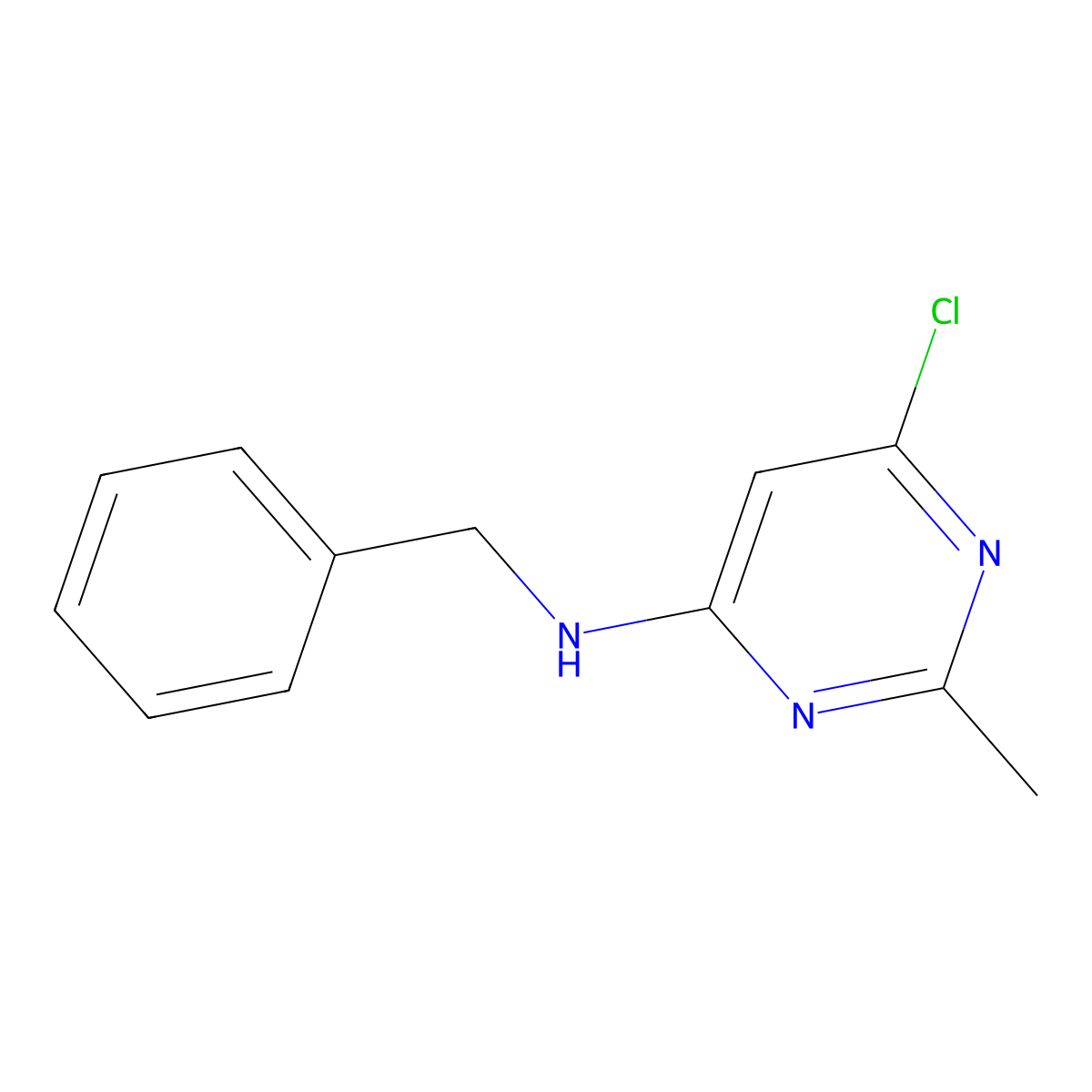 N-benzyl-6-chloro-2-methylpyrimidin-4-amine molecular structure, CAS 1017783-05-9