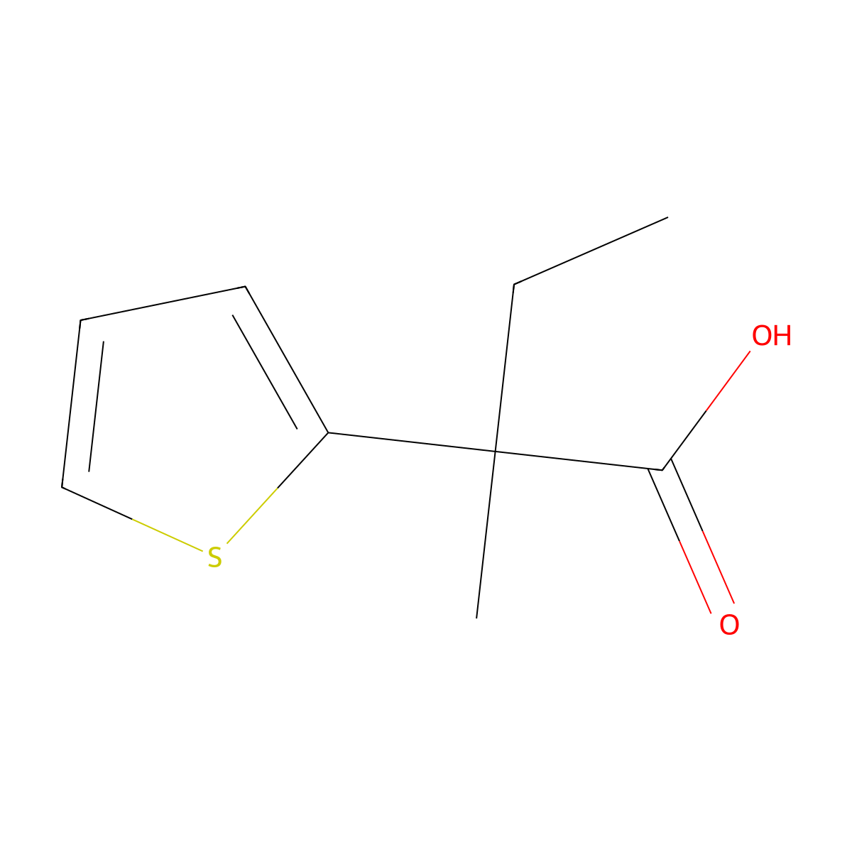 2-Methyl-2-(thiophen-2-yl)butanoic acid molecular structure, CAS 1017783-11-7
