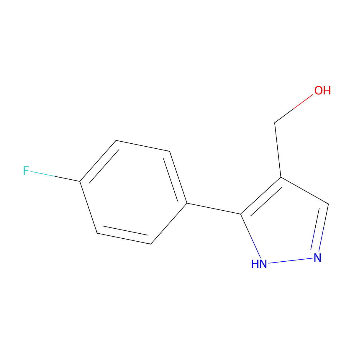 [3-(4-fluorophenyl)-1H-pyrazol-4-yl]methanol molecular structure, CAS 1017783-51-5