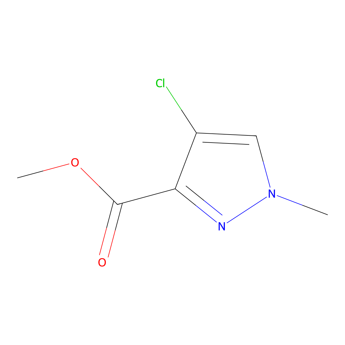 Methyl 4-chloro-1-methyl-1H-pyrazole-3-carboxylate molecular structure, CAS 1017784-04-1