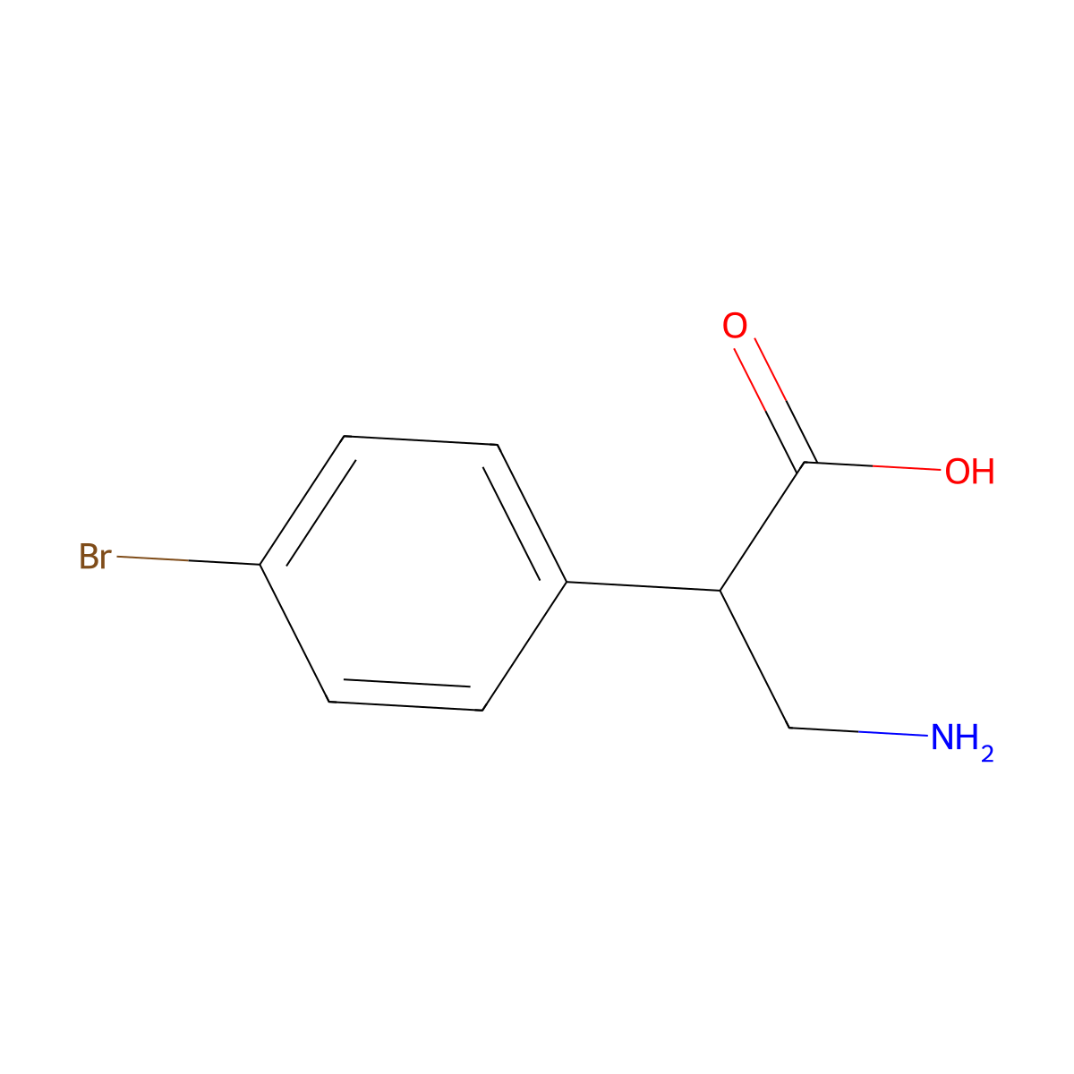 3-Amino-2-(4-bromophenyl)propanoic acid molecular structure, CAS 1017788-08-7