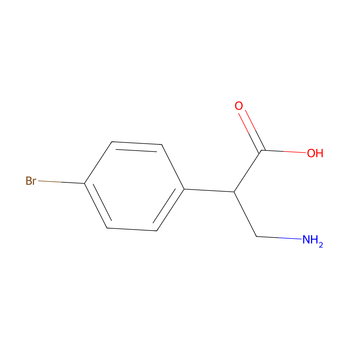 3-Amino-2-(4-bromophenyl)propanoic acid molecular structure, CAS 1017788-08-7