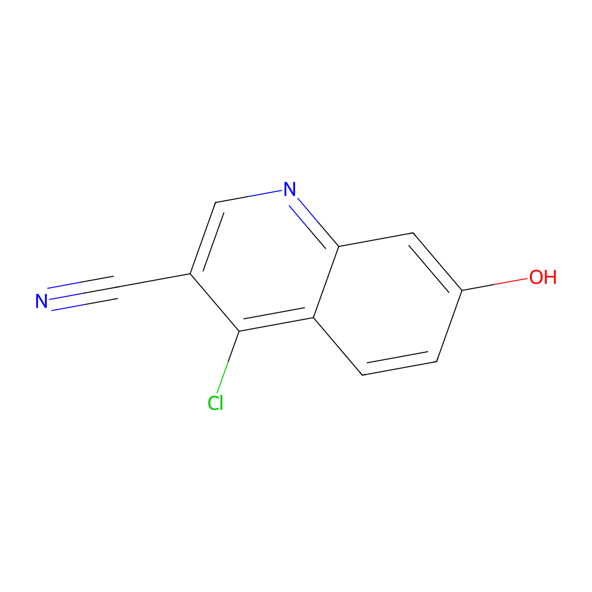 4-Chloro-7-hydroxyquinoline-3-carbonitrile molecular structure, CAS 1017788-66-7