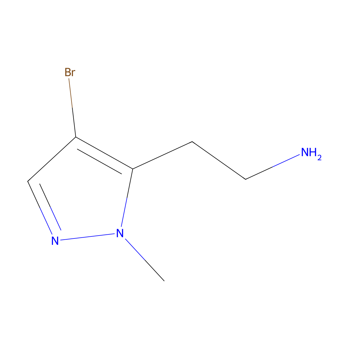 5-(Aminoethyl)-4-bromo-1-methyl-1H-pyrazole molecular structure, CAS 1017788-72-5