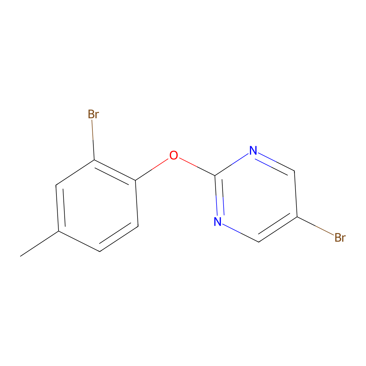 5-Bromo-2-(2-bromo-4-methylphenoxy)pyrimidine molecular structure, CAS 1017789-01-3