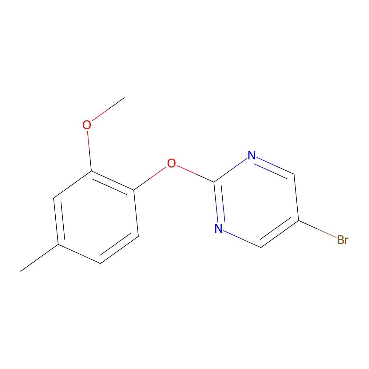 5-Bromo-2-(2-methoxy-4-methylphenoxy)pyrimidine molecular structure, CAS 1017789-03-5