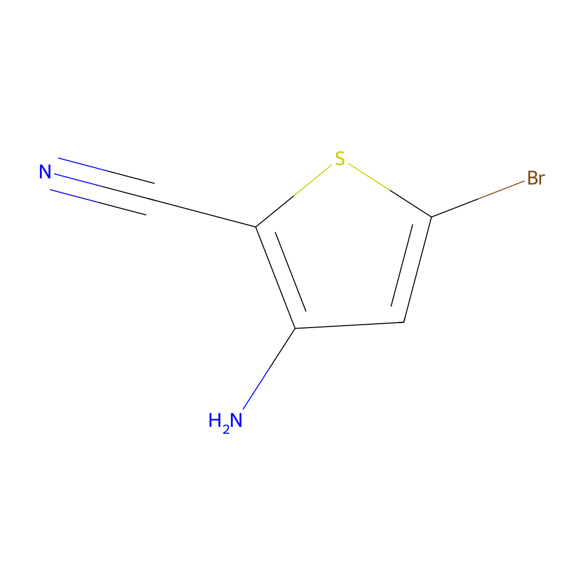 3-Amino-5-bromothiophene-2-carbonitrile molecular structure, CAS 1017789-14-8