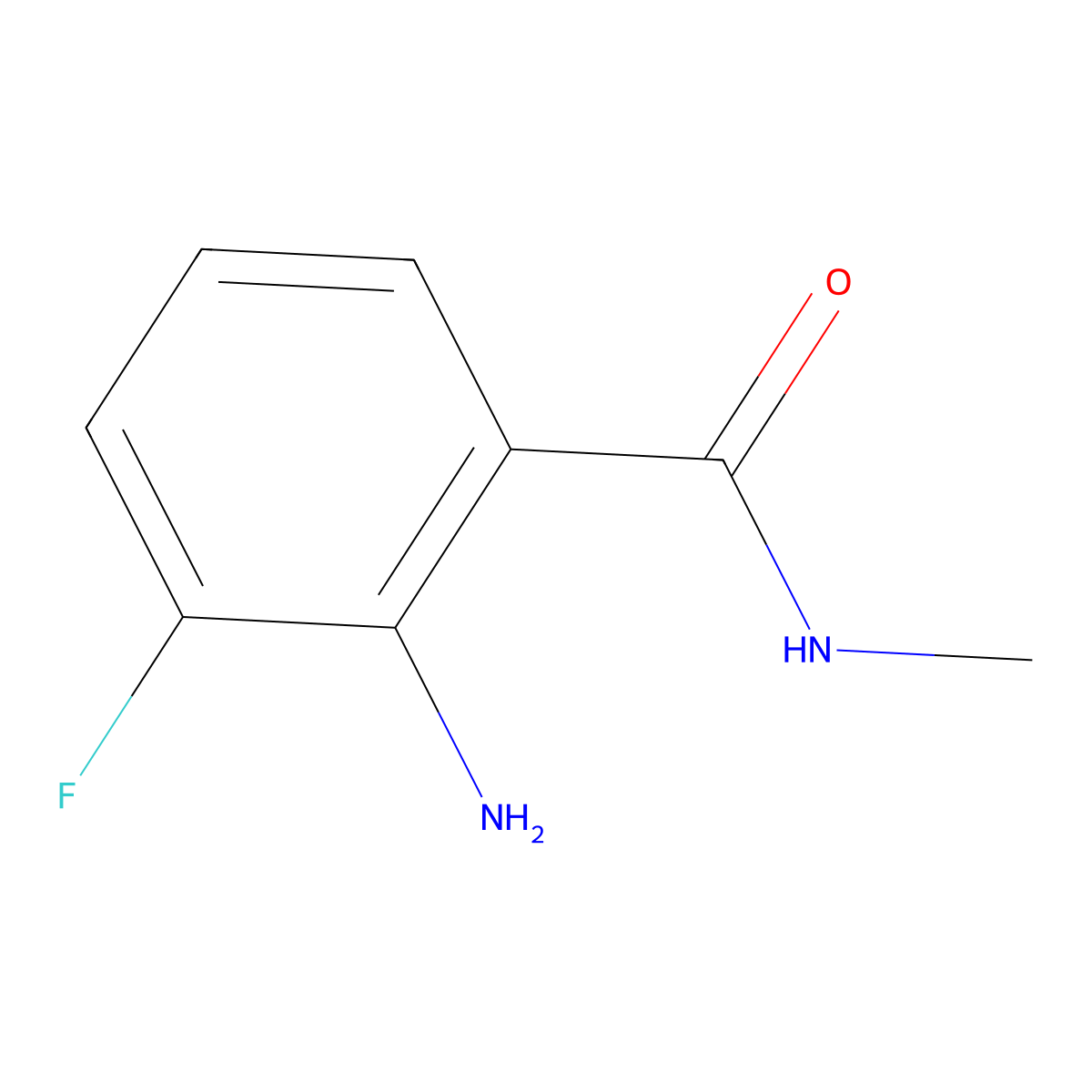 2-Amino-3-fluoro-n-methylbenzamide molecular structure, CAS 1017789-26-2