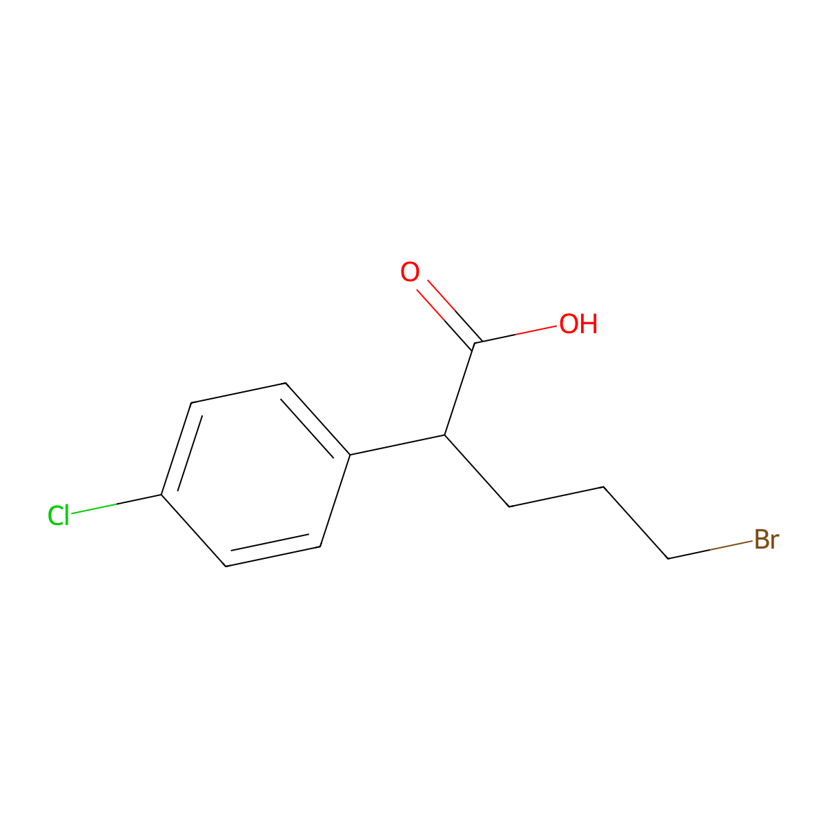 5-Bromo-2-(4-chlorophenyl)pentanoic acid molecular structure, CAS 1017789-33-1