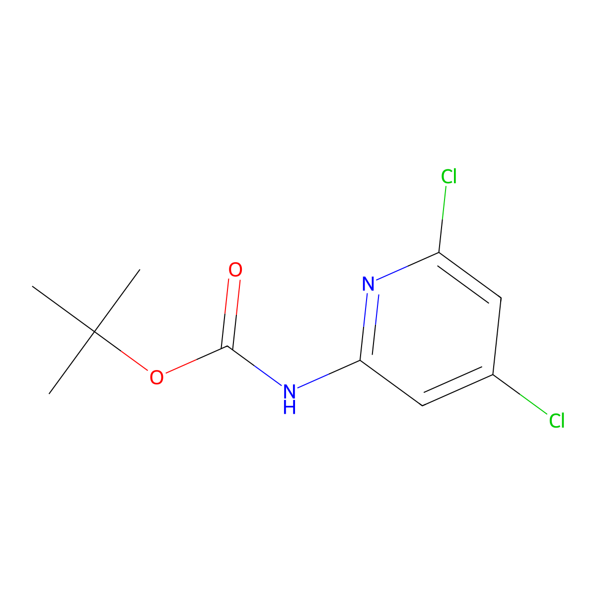 tert-Butyl (4,6-dichloropyridin-2-yl)carbamate molecular structure, CAS 1017789-38-6