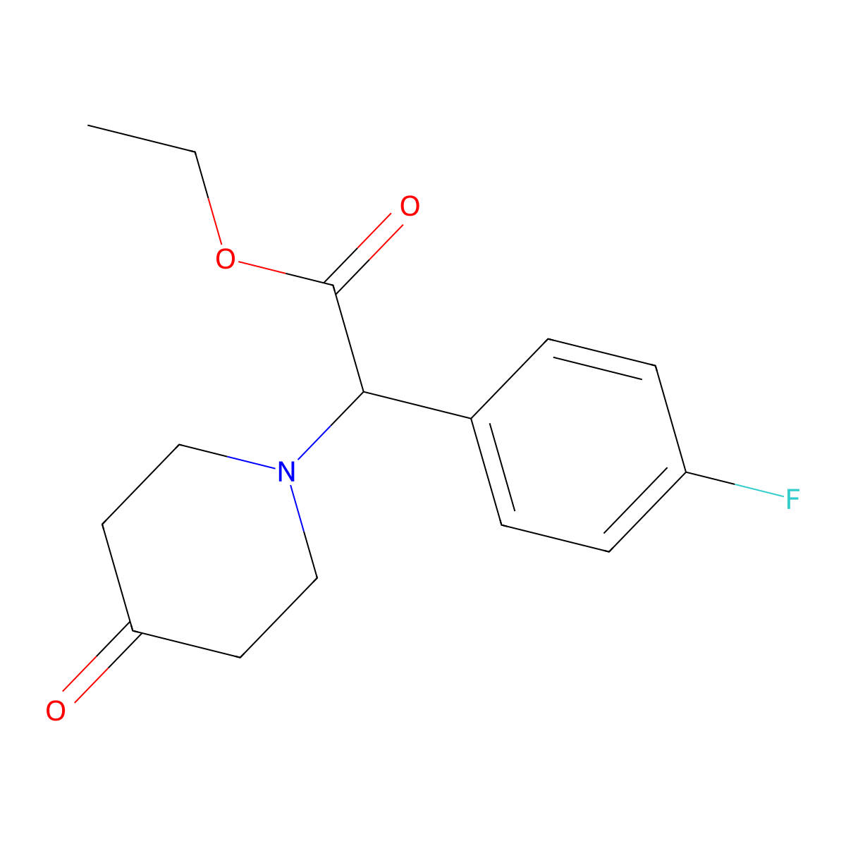 (4-Fluoro-phenyl)-(4-oxo-piperidin-1-yl)-acetic acid ethyl ester molecular structure, CAS 1017789-55-7