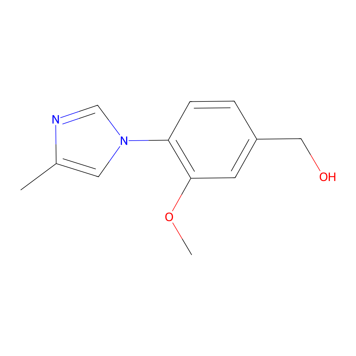 (3-Methoxy-4-(4-methyl-1H-imidazol-1-YL)phenyl)methanol molecular structure, CAS 1017789-63-7