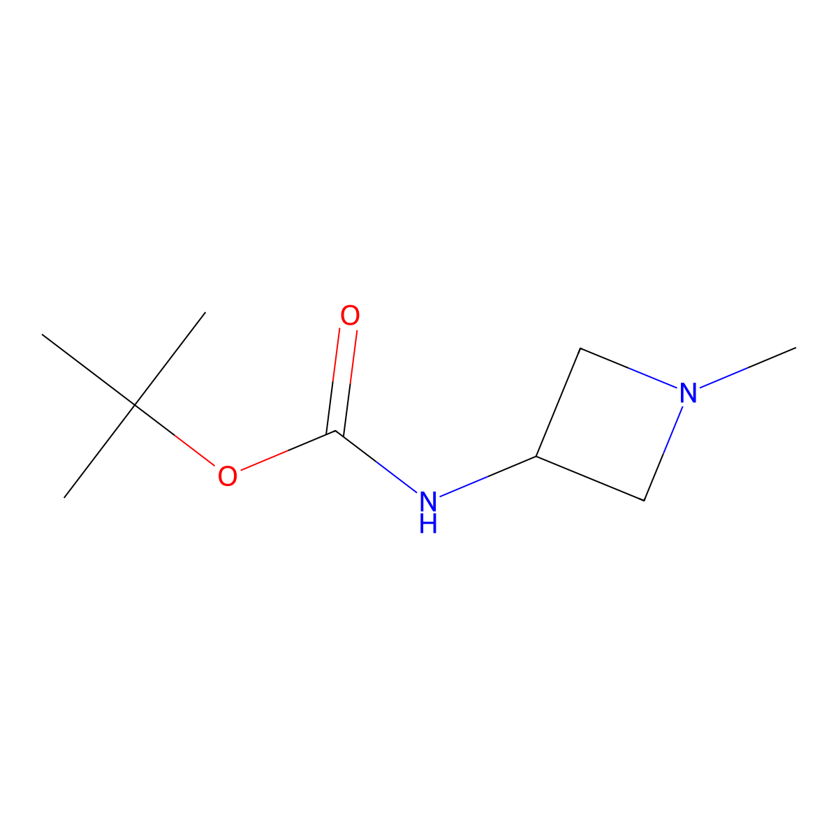 tert-butyl N-(1-methylazetidin-3-yl)carbamate molecular structure, CAS 1017789-66-0