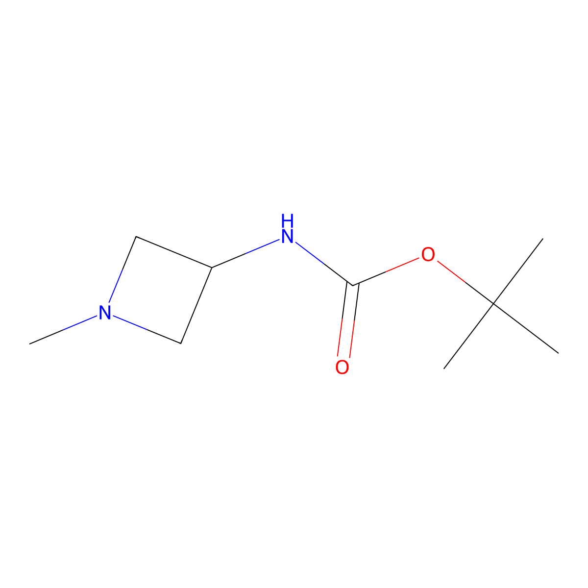 tert-butyl N-(1-methylazetidin-3-yl)carbamate molecular structure, CAS 1017789-66-0