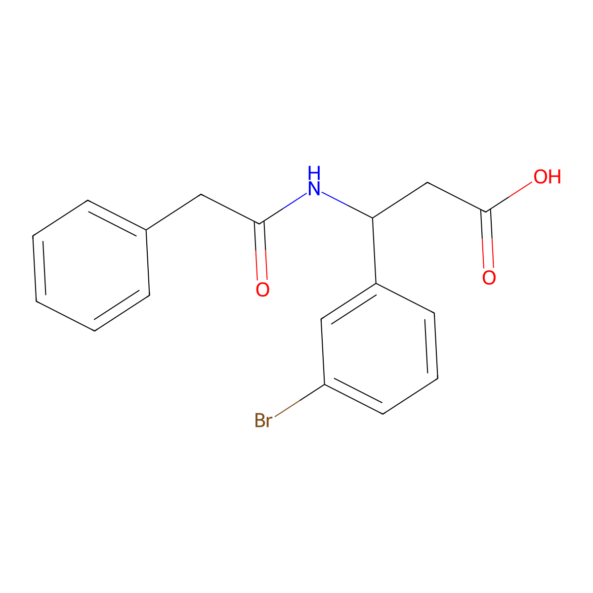 3-(3-Bromophenyl)-3-(2-phenylacetamido)propanoic acid molecular structure, CAS 1017789-68-2