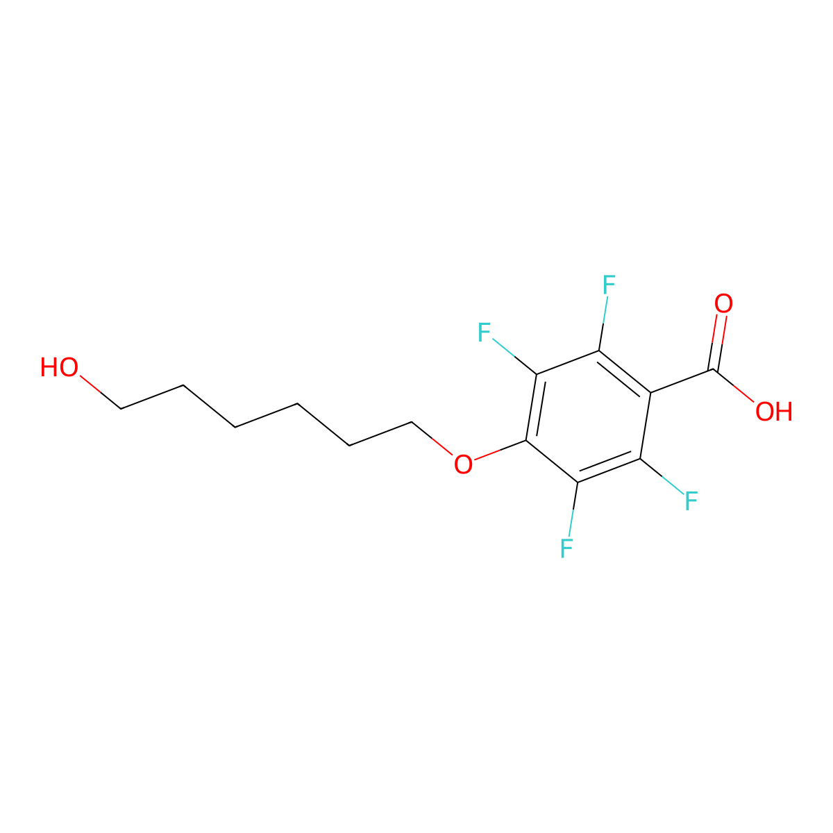 2,3,5,6-Tetrafluoro-4-(6-hydroxyhexyloxy)benzoic acid molecular structure, CAS 1017789-70-6