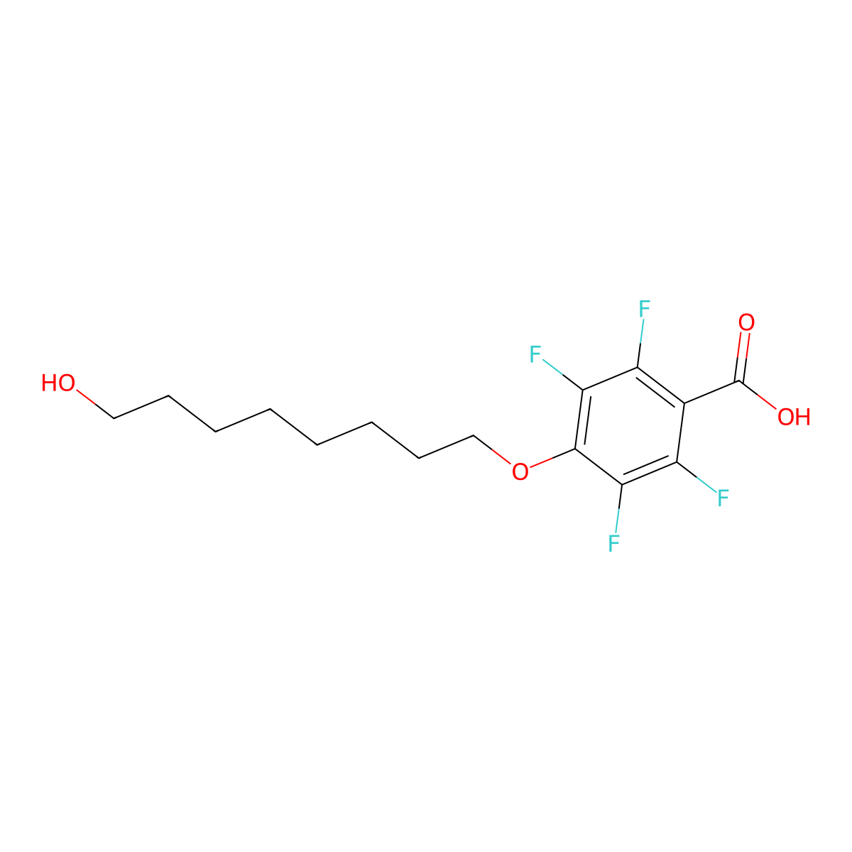 2,3,5,6-Tetrafluoro-4-(8-hydroxyoctyloxy)benzoic acid molecular structure, CAS 1017789-71-7