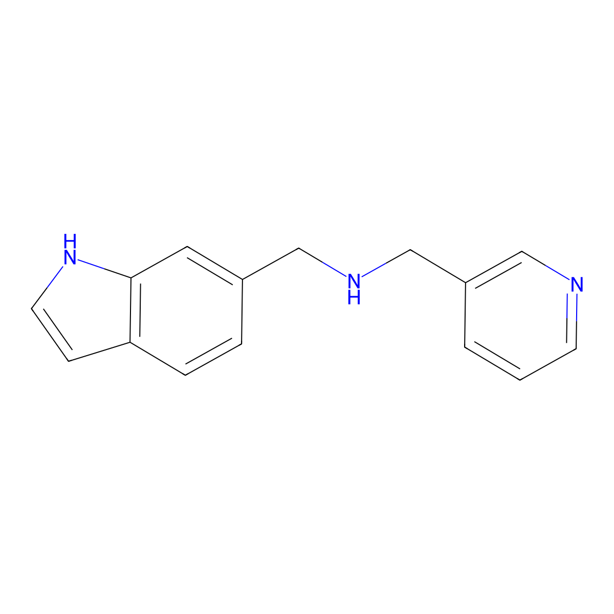 (1H-indol-6-ylmethyl)(pyridin-3-ylmethyl)amine molecular structure, CAS 1017791-13-7