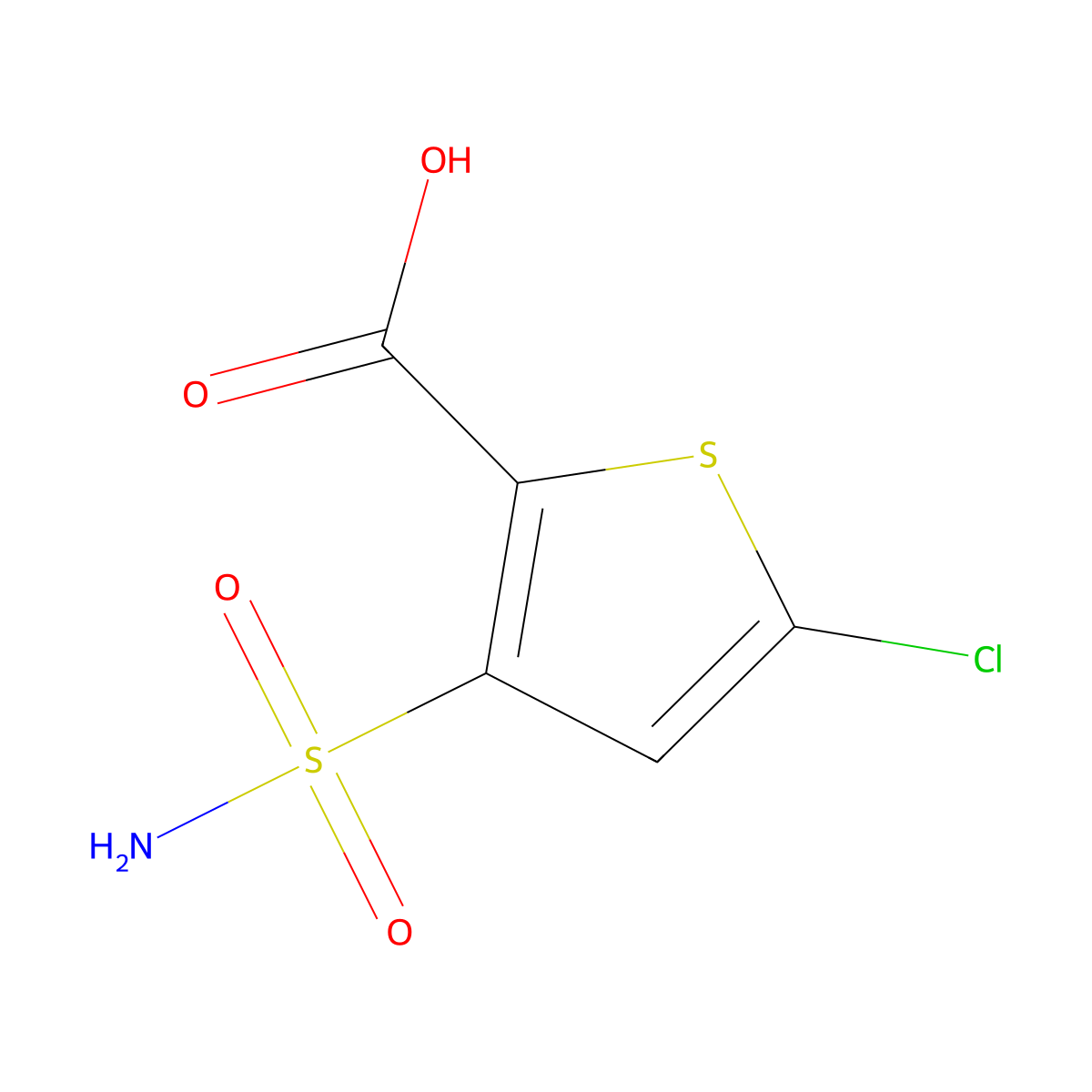 5-Chloro-3-sulfamoylthiophene-2-carboxylic acid molecular structure, CAS 1017791-22-8