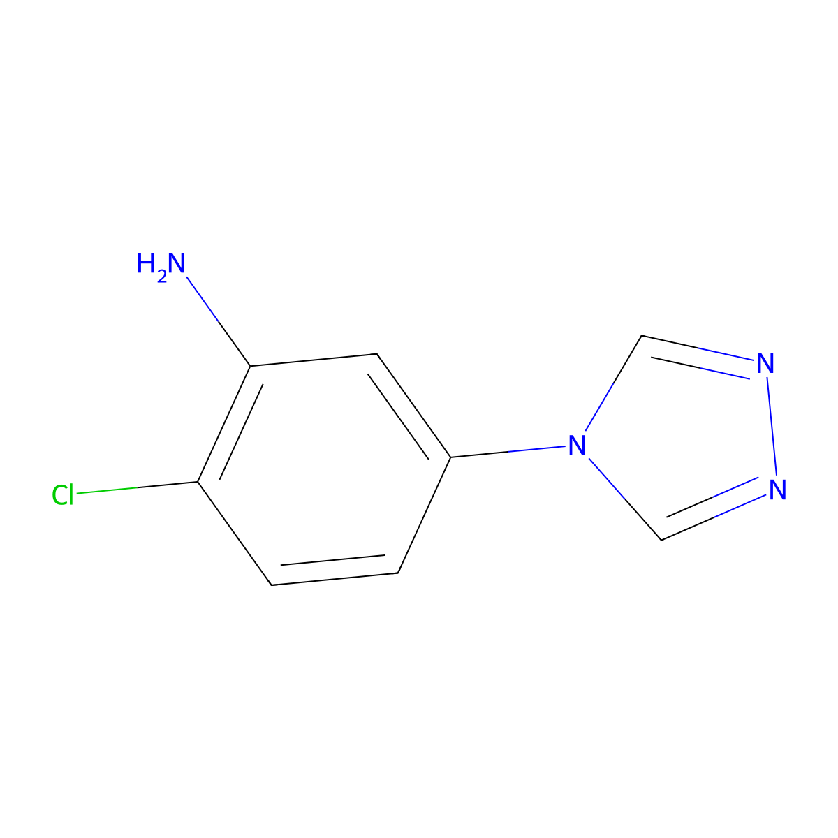 2-chloro-5-(4H-1,2,4-triazol-4-yl)aniline molecular structure, CAS 1017791-27-3