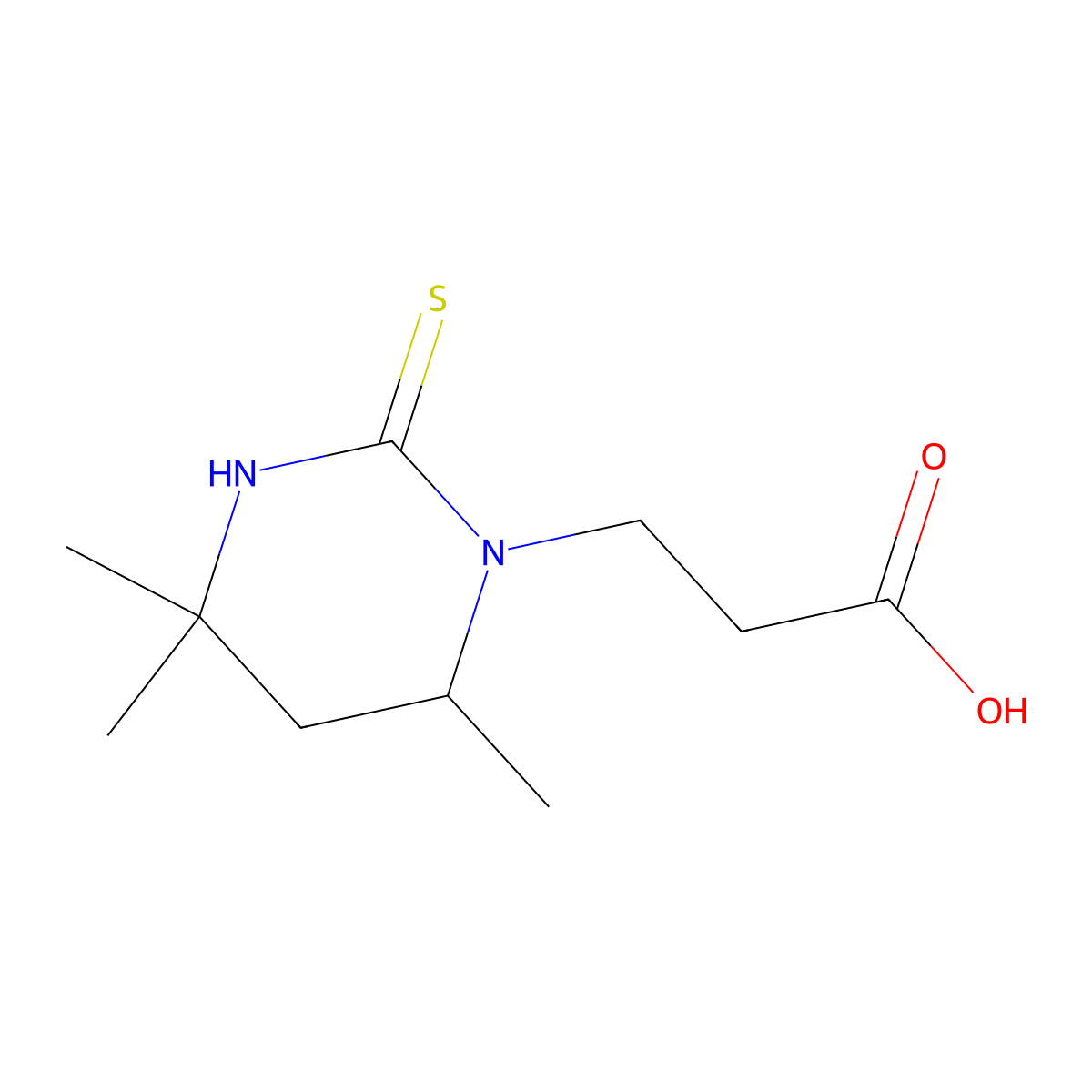 3-(4,4,6-Trimethyl-2-thioxotetrahydropyrimidin-1(2H)-YL)propanoic acid molecular structure, CAS 1017791-45-5