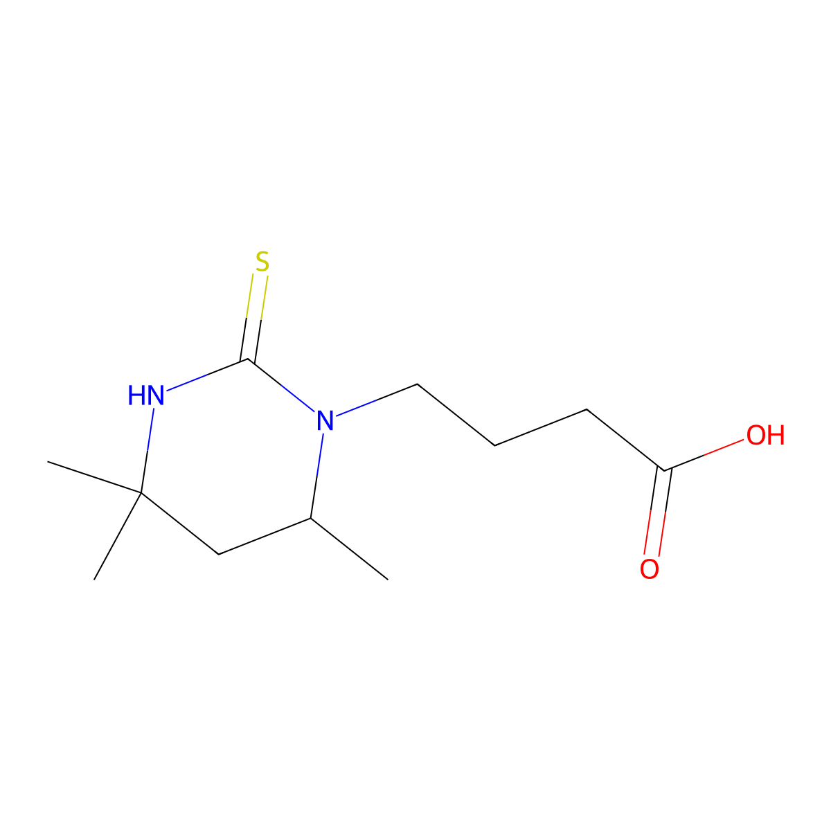 4-(4,4,6-Trimethyl-2-thioxotetrahydropyrimidin-1(2H)-YL)butanoic acid molecular structure, CAS 1017791-47-7