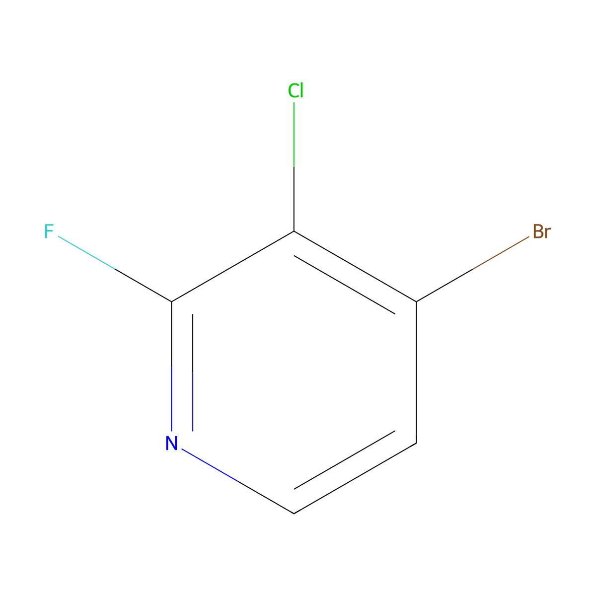 4-Bromo-3-chloro-2-fluoropyridine molecular structure, CAS 1017793-21-3