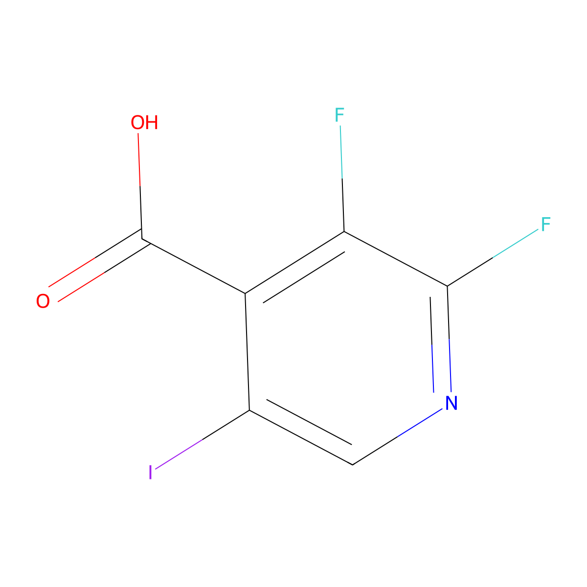 2,3-Difluoro-5-iodopyridine-4-carboxylic acid molecular structure, CAS 1017793-22-4