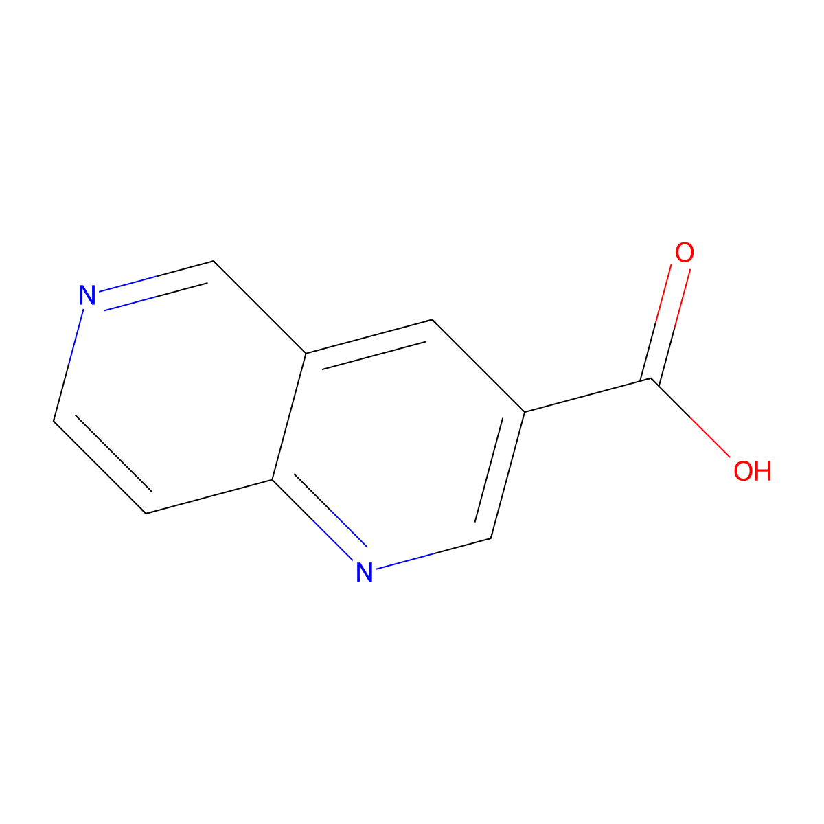 1,6-Naphthyridine-3-carboxylic acid molecular structure, CAS 1017793-59-7