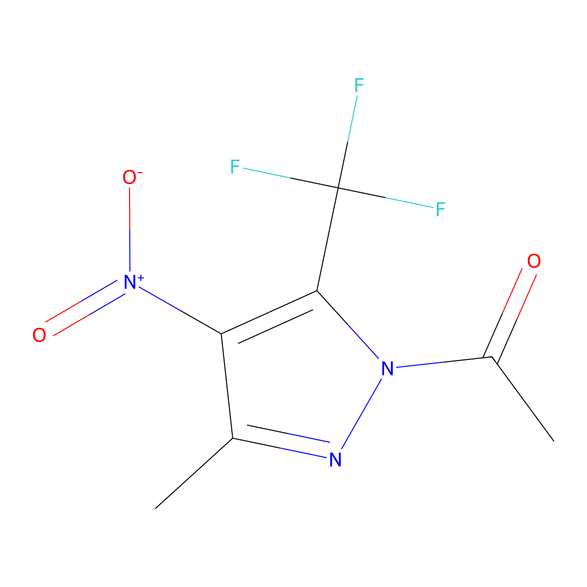 1-Acetyl-3-methyl-4-nitro-5-(trifluoromethyl)-1H-pyrazole molecular structure, CAS 1017793-88-2