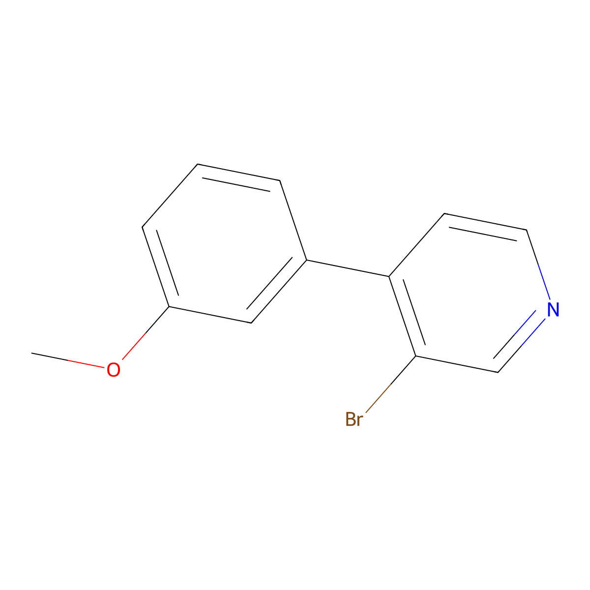 3-Bromo-4-(3-methoxyphenyl)pyridine molecular structure, CAS 1017794-23-8