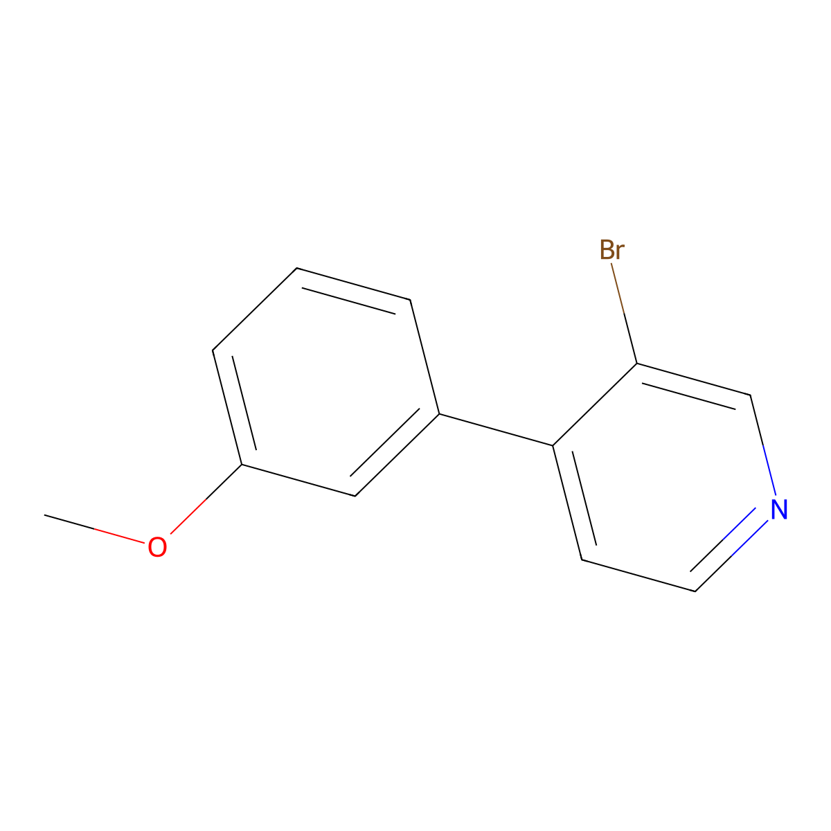 3-Bromo-4-(3-methoxyphenyl)pyridine molecular structure, CAS 1017794-23-8