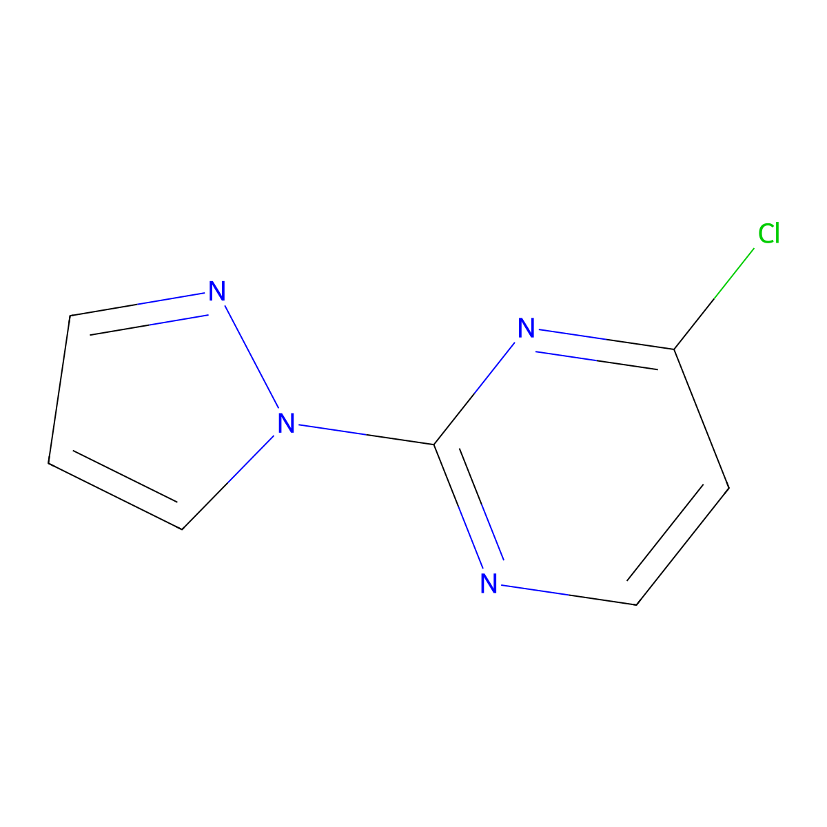 4-Chloro-2-(1H-pyrazol-1-YL)pyrimidine molecular structure, CAS 1017795-16-2