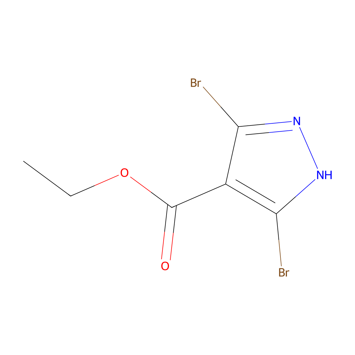 ethyl 3,5-dibromo-1H-pyrazole-4-carboxylate molecular structure, CAS 1017802-86-6