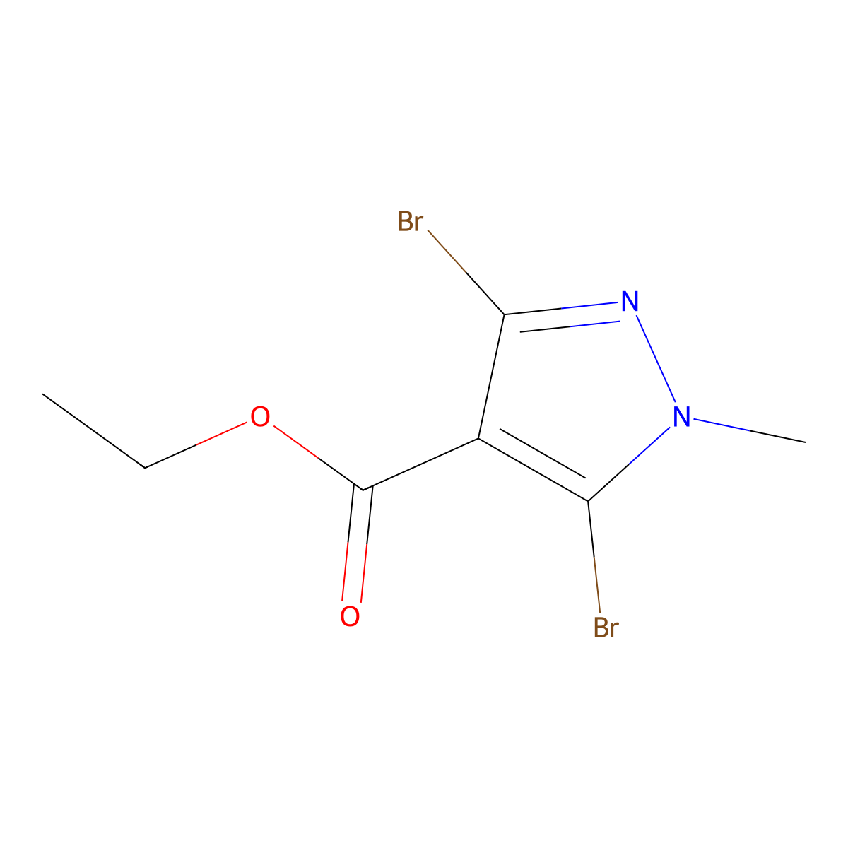 Ethyl 3,5-dibromo-1-methyl-1H-pyrazole-4-carboxylate molecular structure, CAS 1017802-88-8