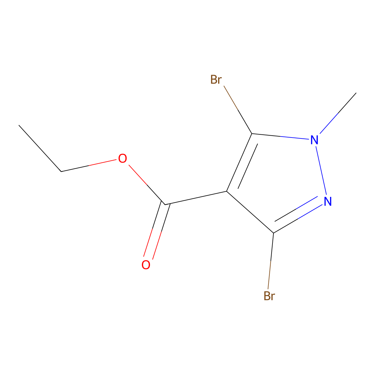 Ethyl 3,5-dibromo-1-methyl-1H-pyrazole-4-carboxylate molecular structure, CAS 1017802-88-8