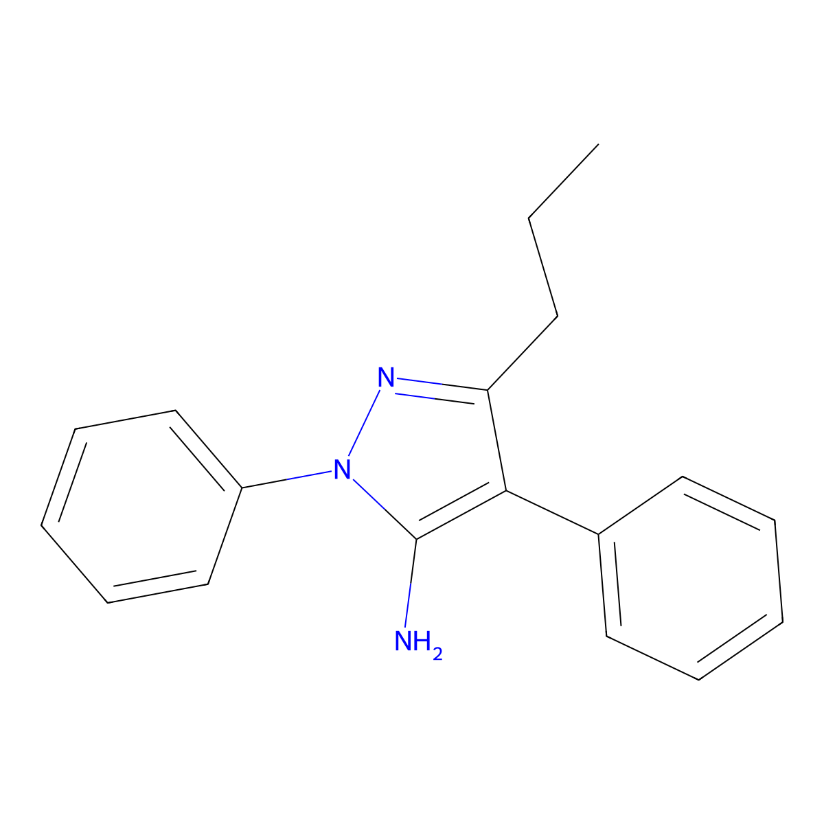 1,4-Diphenyl-3-propyl-1H-pyrazol-5-amine molecular structure, CAS 101782-77-8