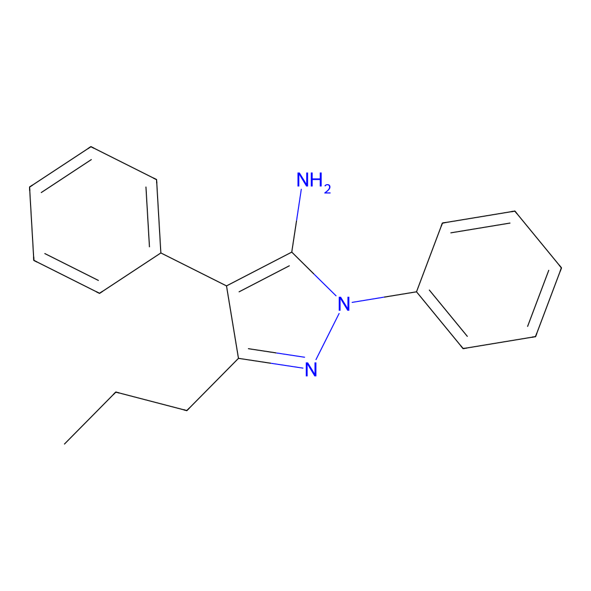 1,4-Diphenyl-3-propyl-1H-pyrazol-5-amine molecular structure, CAS 101782-77-8