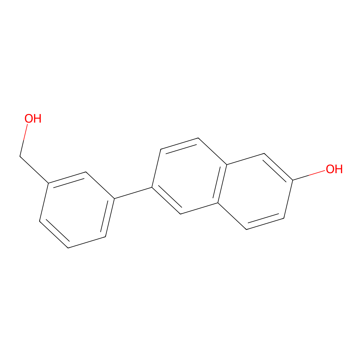 6-(3-(Hydroxymethyl)phenyl)naphthalen-2-ol molecular structure, CAS 1017858-90-0