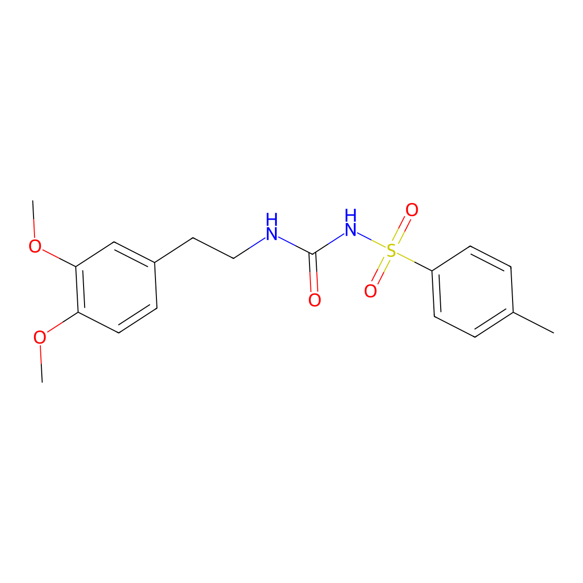 N-{[2-(3,4-dimethoxyphenyl)ethyl]carbamoyl}-4-methylbenzenesulfonamide molecular structure, CAS 101786-06-5