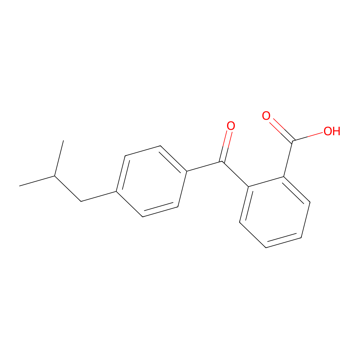 Benzoic acid, 2-[4-(2-methylpropyl)benzoyl]- molecular structure, CAS 101789-77-9