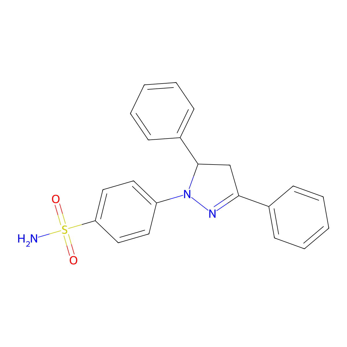 4-(3,5-diphenyl-4,5-dihydro-1H-pyrazol-1-yl)benzenesulfonamide molecular structure, CAS 10179-57-4