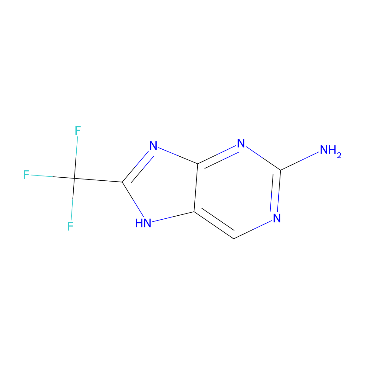 8-(Trifluoromethyl)-9H-purin-2-amine molecular structure, CAS 10179-89-2