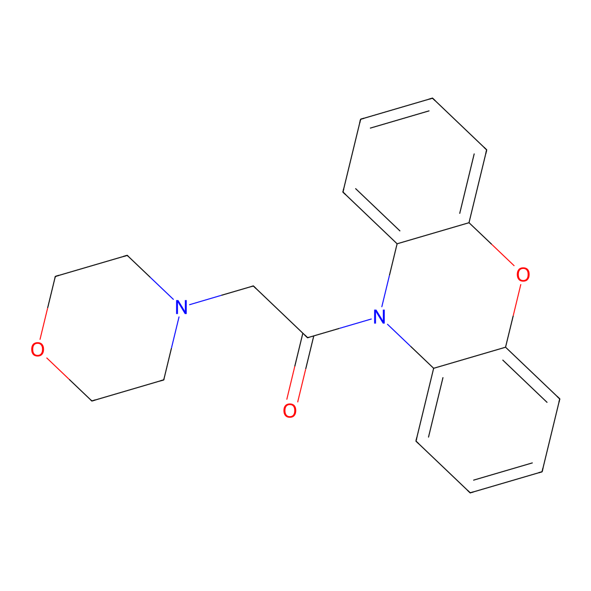 10H-Phenoxazine, 10-(4-morpholinylacetyl)- molecular structure, CAS 101793-61-7